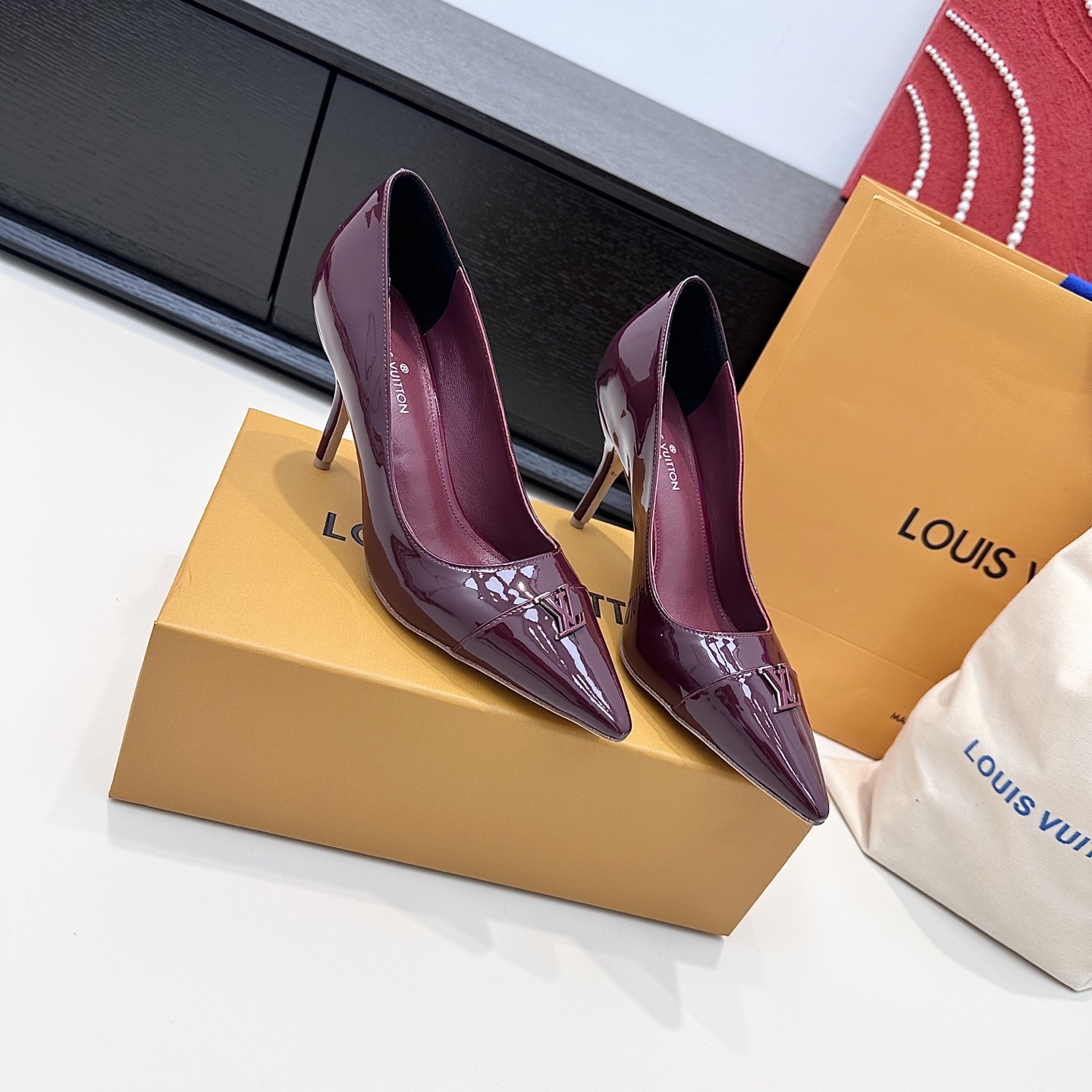 Louis-Vuitton-City-Pumps-Shoes-Purple-Patent-Leather-100MM-35To41